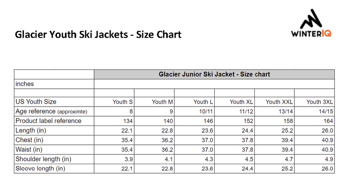 GLACIER Kids/Junior High Performance Ski Jacket